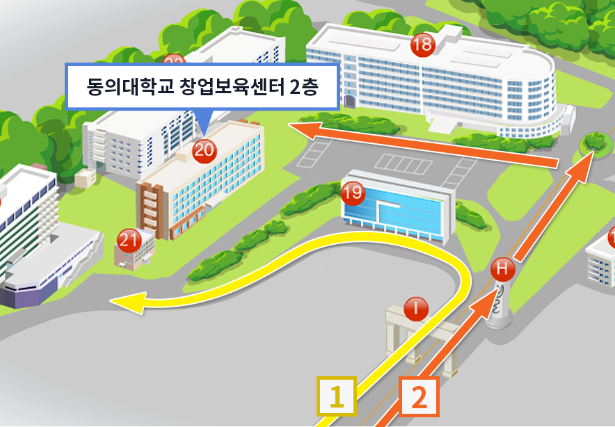 동의대학교 창업보육센터 지도